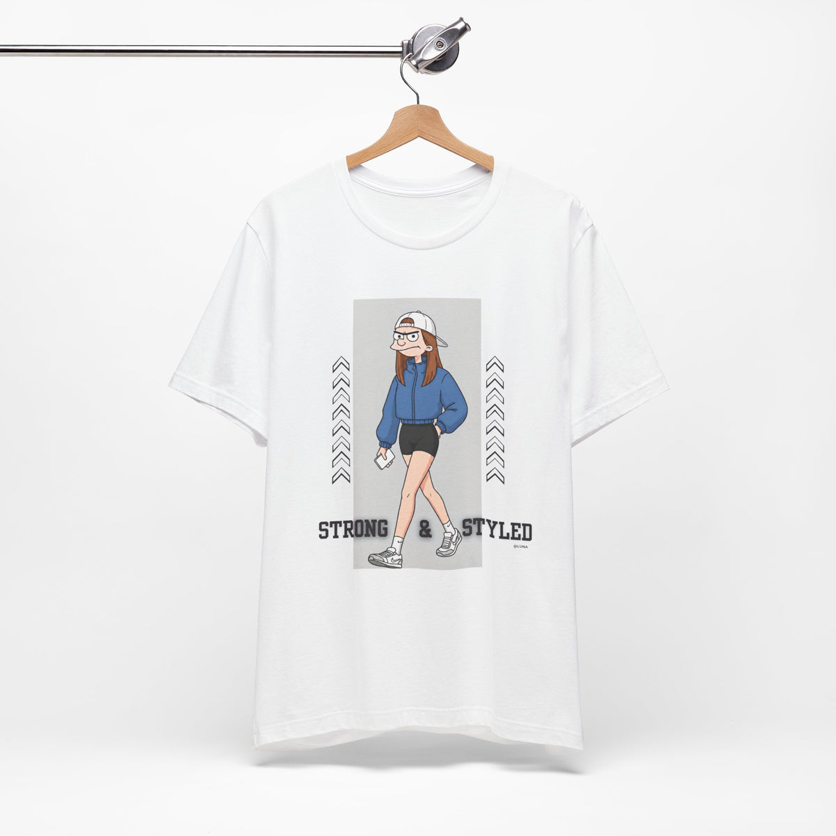 Athletic Tee — "Strong & Styled" Cartoon Walker Gym Shirt