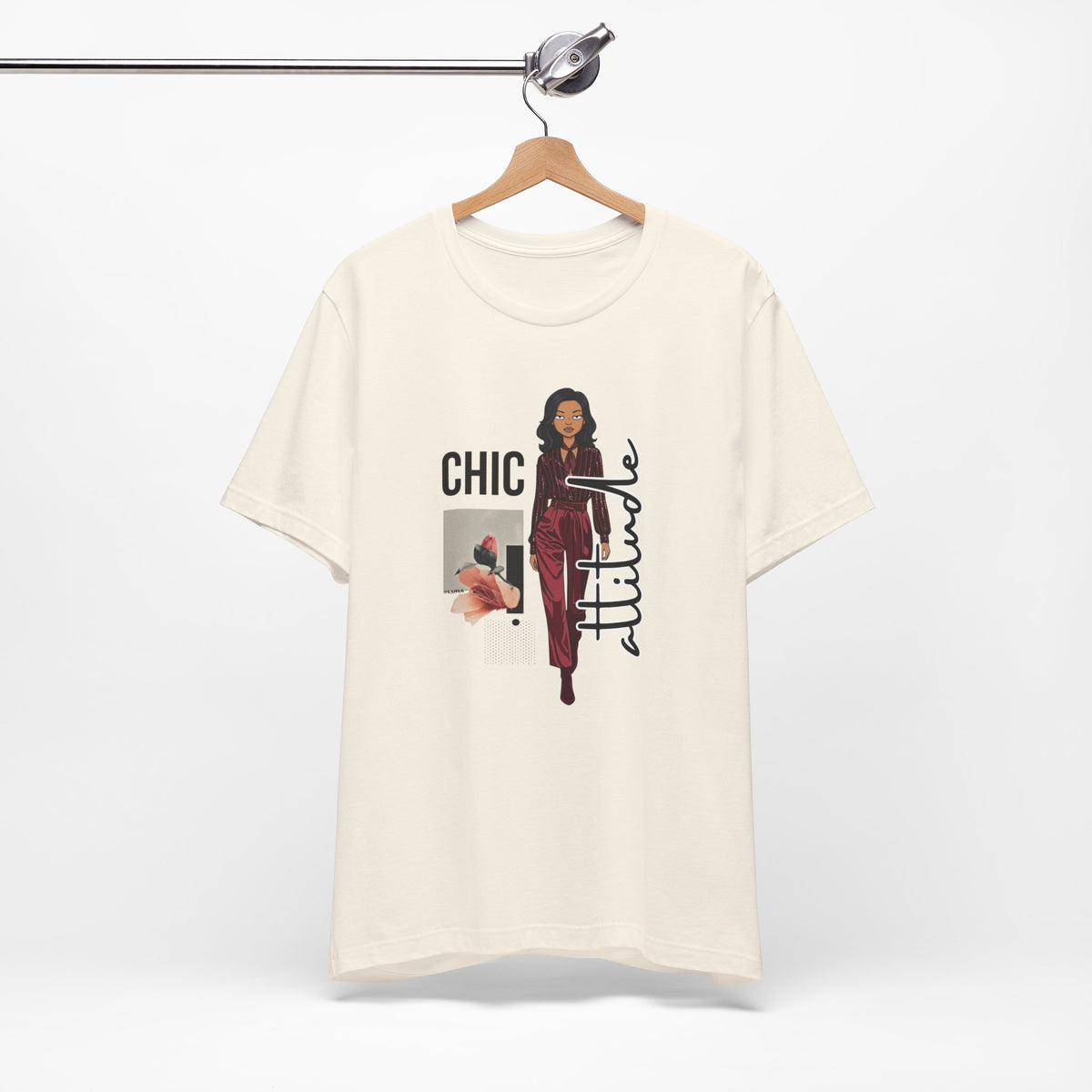 Chic Attitude Graphic Tee – Burgundy Fashion Girl Graphic Tee