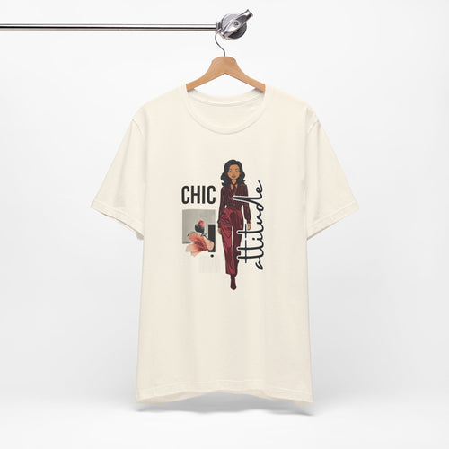 Chic Attitude Graphic Tee – Burgundy Fashion Girl Graphic Tee