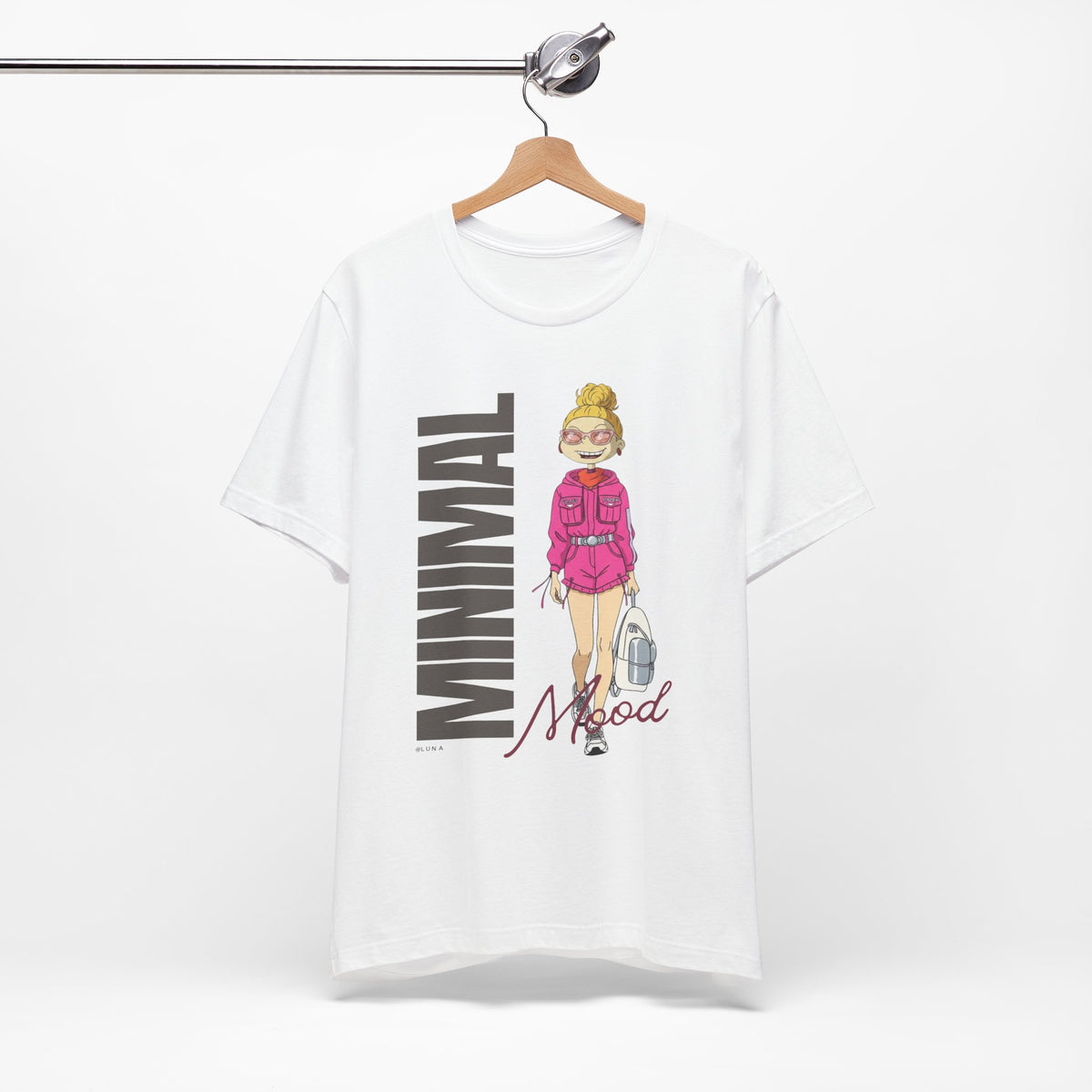 MINIMAL Mood Tee — Pink Streetwear Editorial T-Shirt