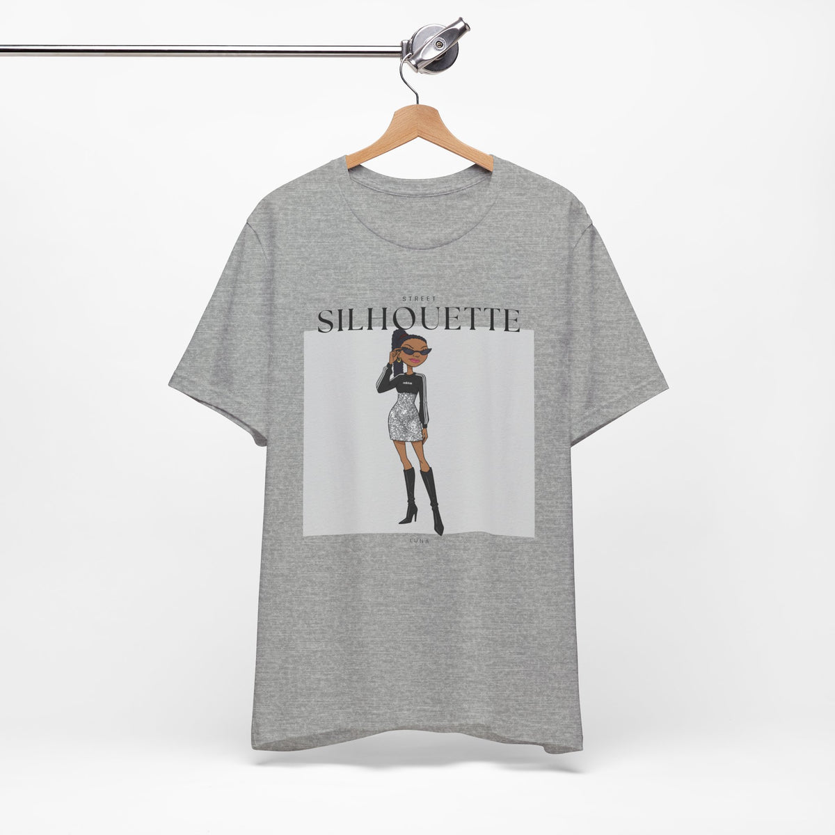 Street Silhouette Editorial Fashion Tee – Chic Runway Style Graphic Shirt