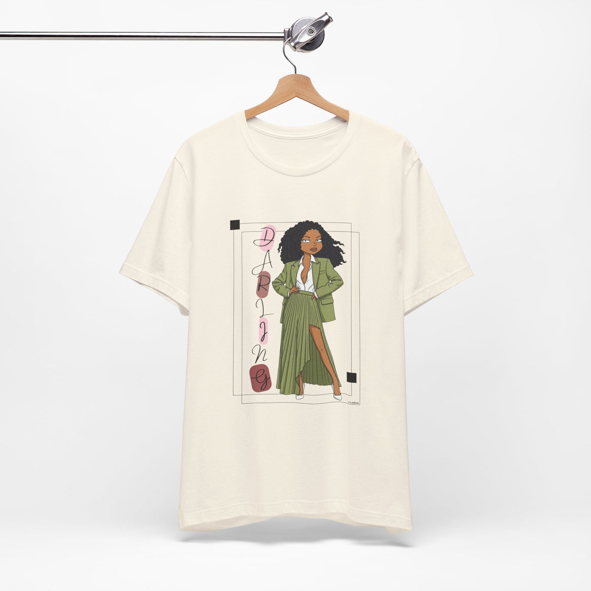 Editorial Poise – Sage Green Fashion Graphic Tee