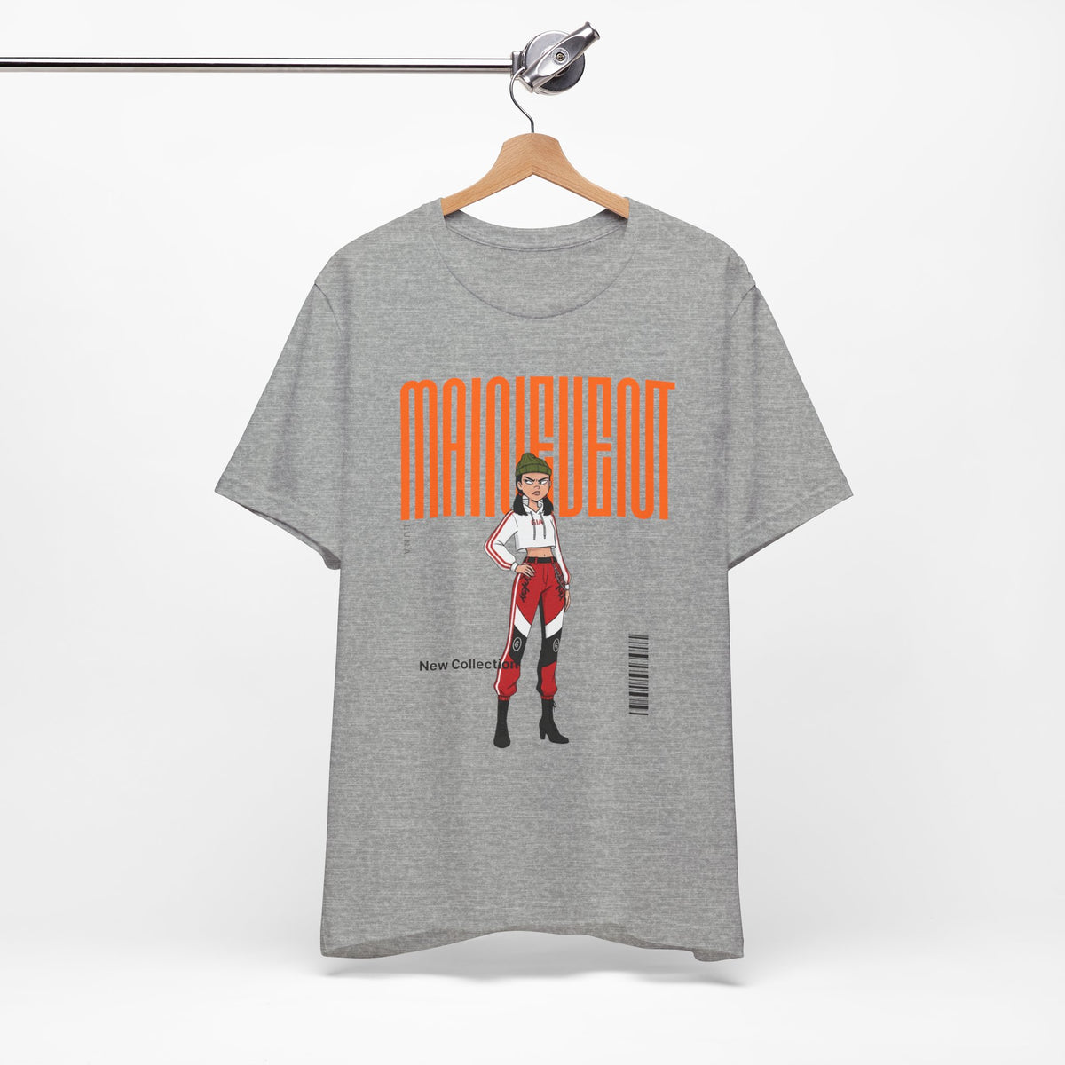 Main Event Street-Style Tee — Confident Cartoon Girl Graphic