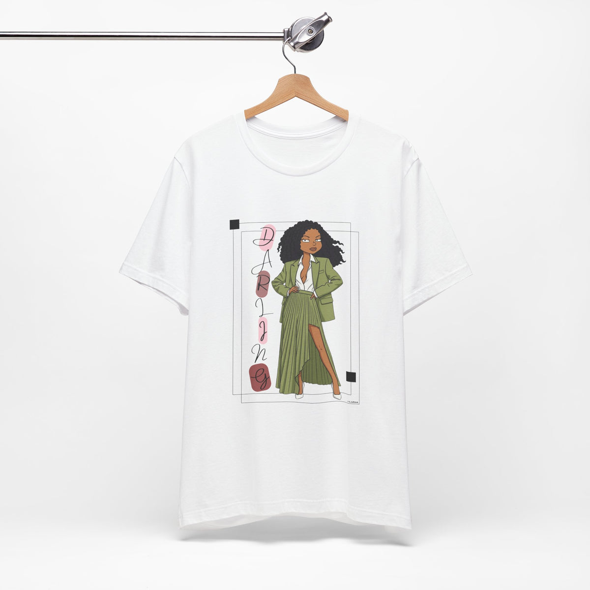 Editorial Poise – Sage Green Fashion Graphic Tee