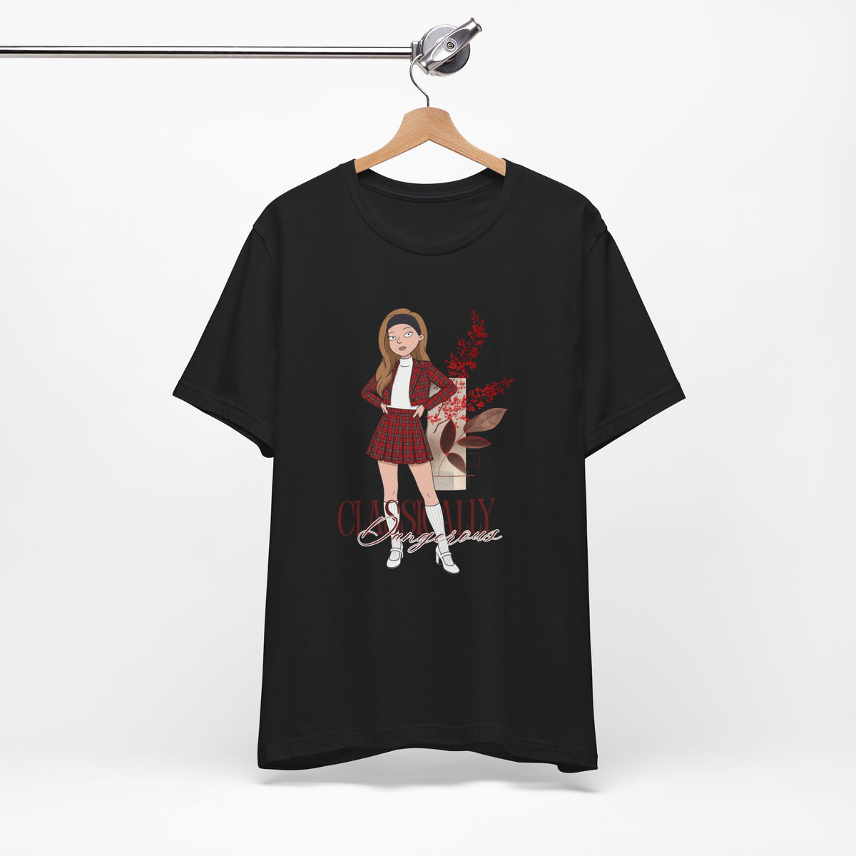 Classically Dangerous – Red Plaid Fashion Graphic Tee