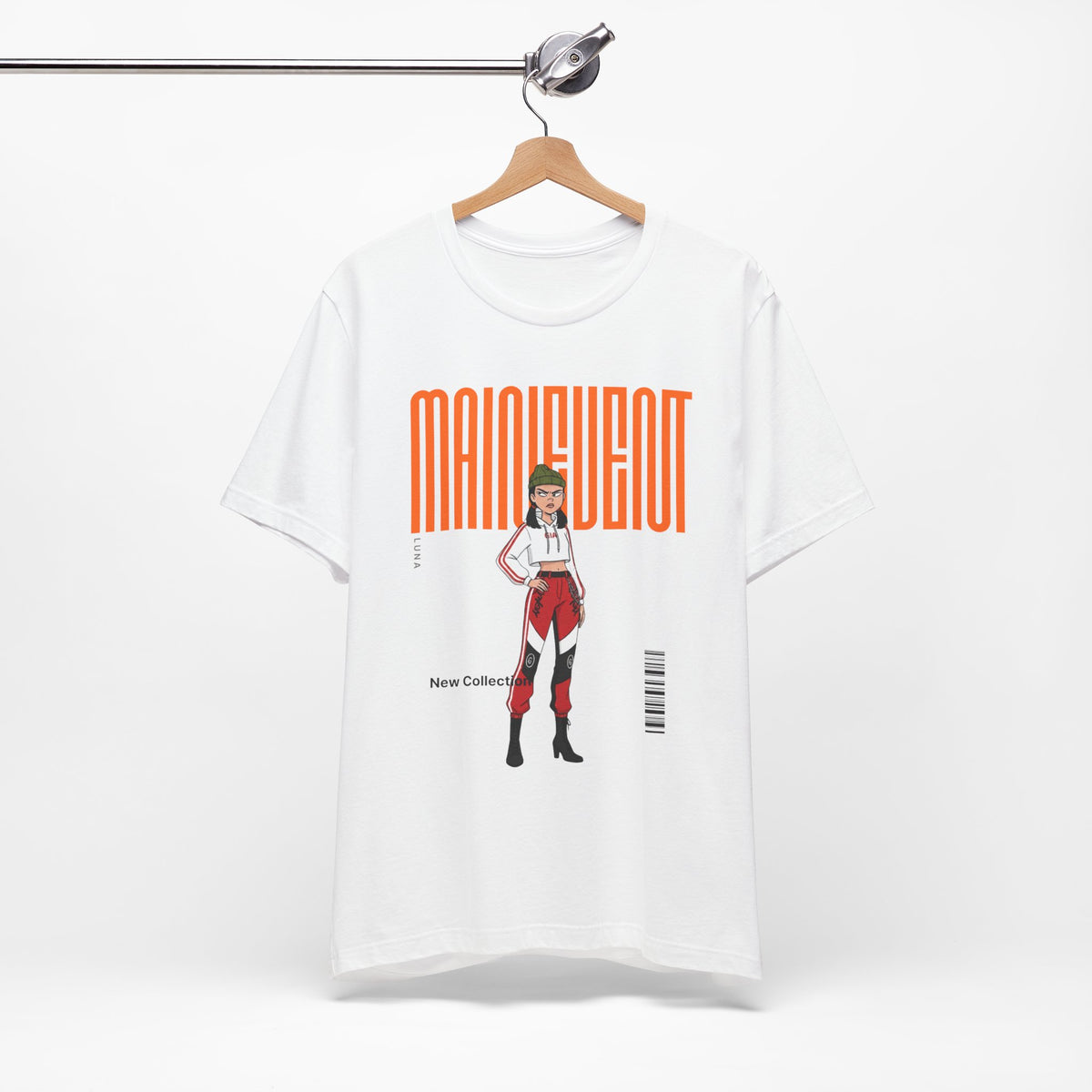 Main Event Street-Style Tee — Confident Cartoon Girl Graphic