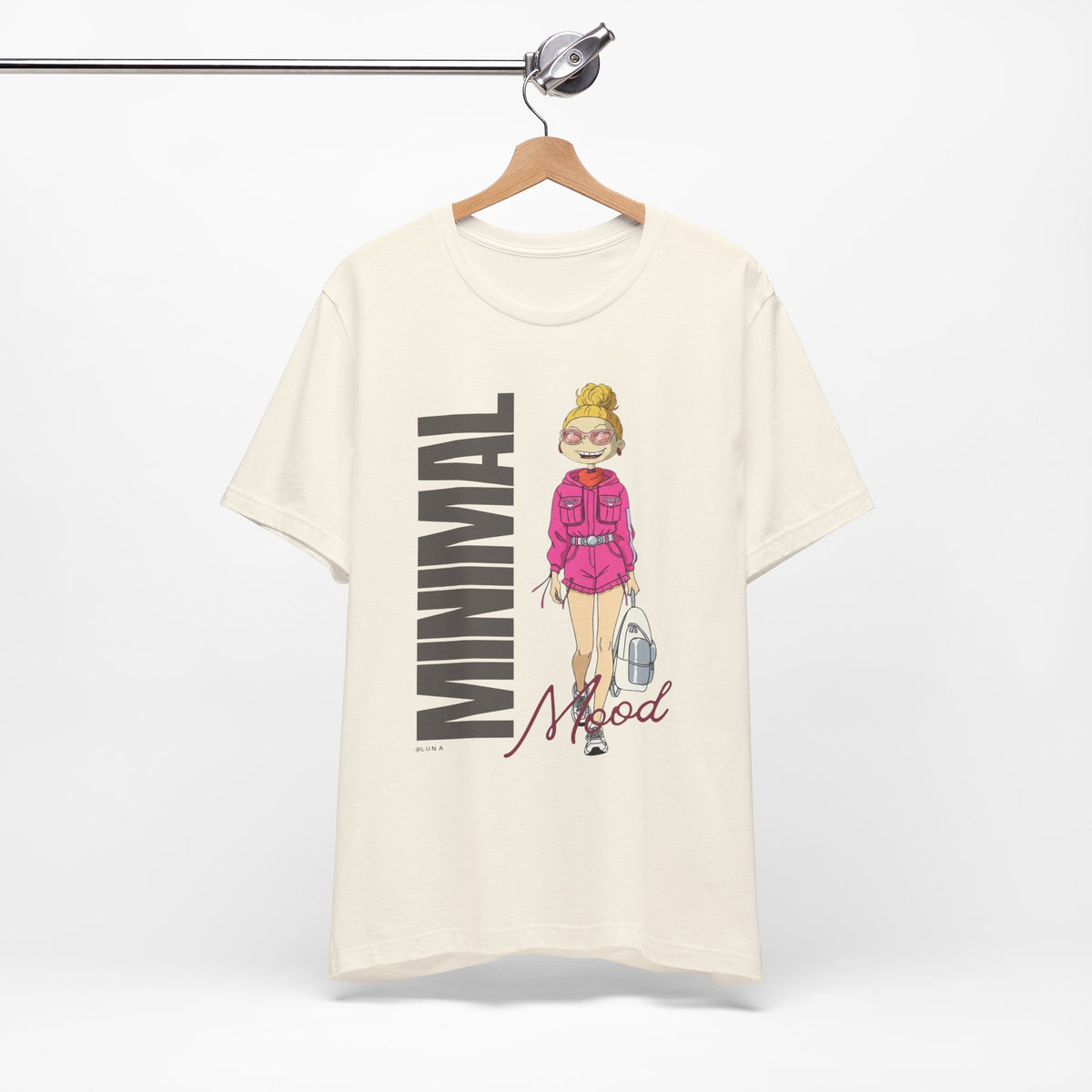 MINIMAL Mood Tee — Pink Streetwear Editorial T-Shirt