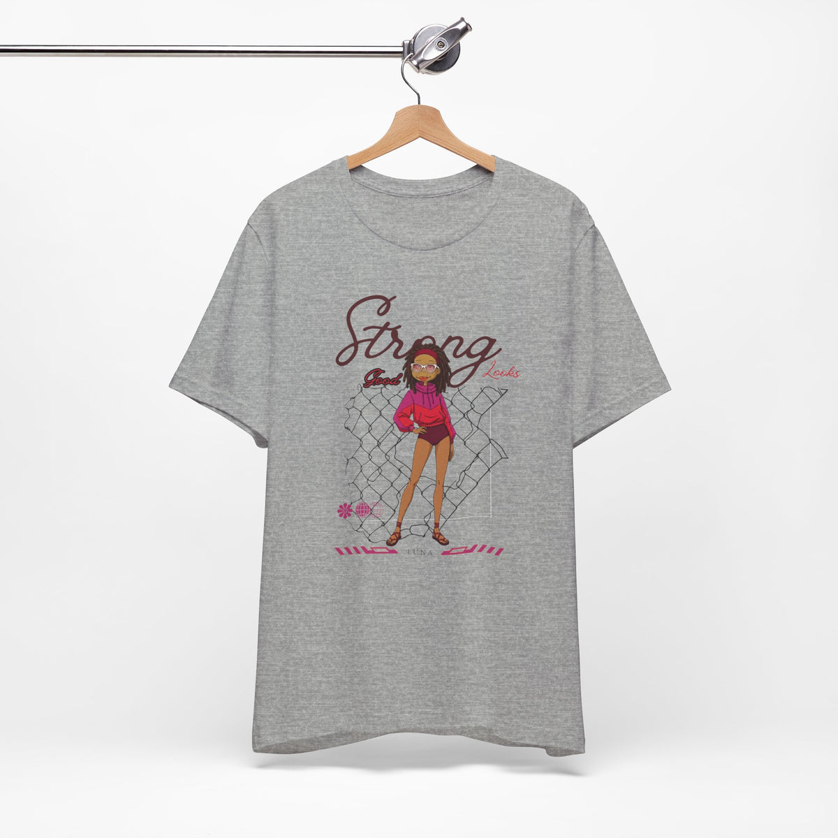 Strong Looks Good Gym Streetwear Tee – Fitness Girl Graphic Shirt
