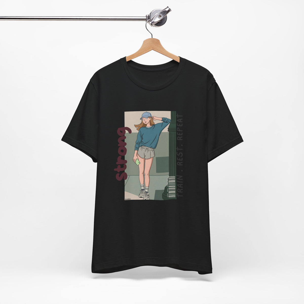 Train Rest Repeat Tee — Motivational Fitness Graphic T-Shirt