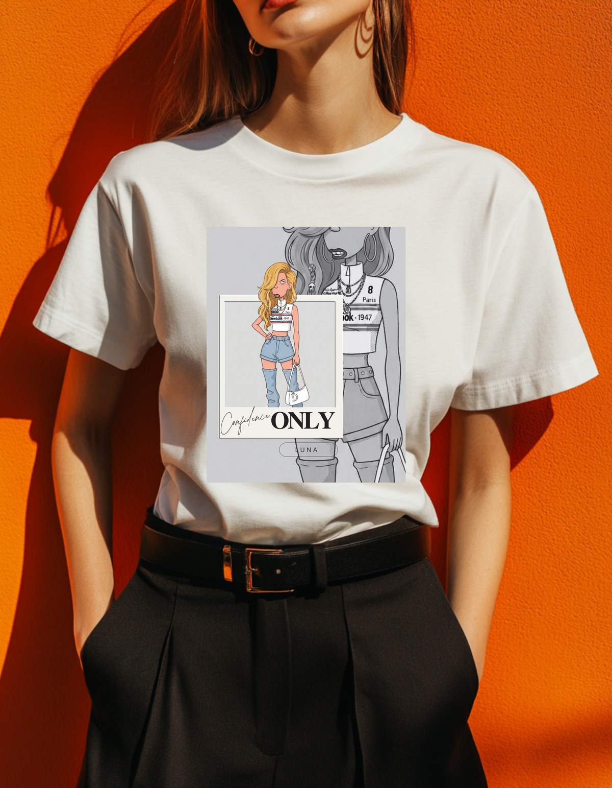 Confidence Only Tee — Street-Luxe Editorial Graphic T-Shirt