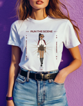 Run the Scene Tee — Editorial Femme Confidence Graphic Tee
