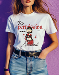 No Permission Needed Streetwear Graphic Tee – Bold Red Fashion Aesthetic Shirt