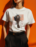 On Her Terms Graphic Tee | Pinstripe Suit Fashion Illustration Shirt