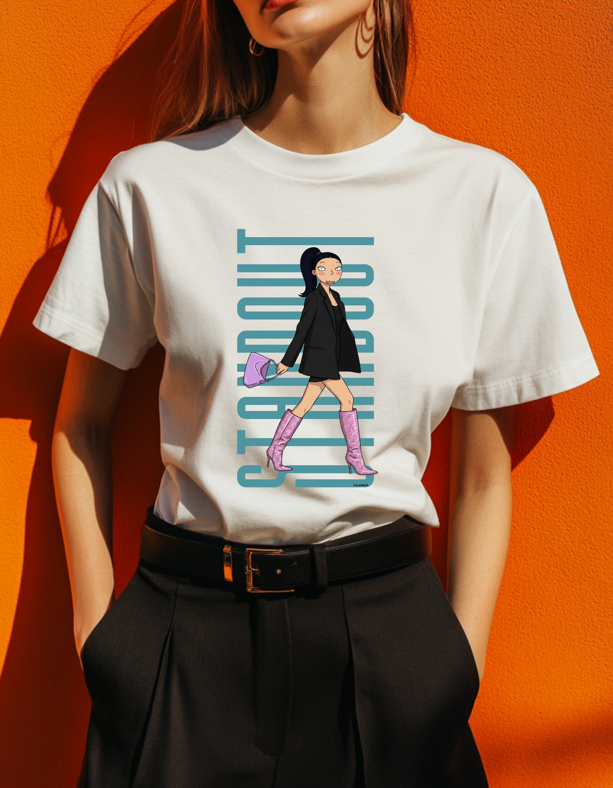 Pink Boots Energy – Standout Fashion Girl Graphic Tee
