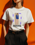 Effortlessly Serious – Blue Fashion Girl Graphic Tee