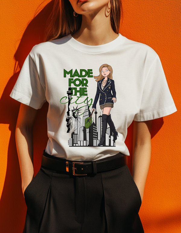 Made For The City Graphic Tee | NYC Editorial Fashion Illustration Shirt
