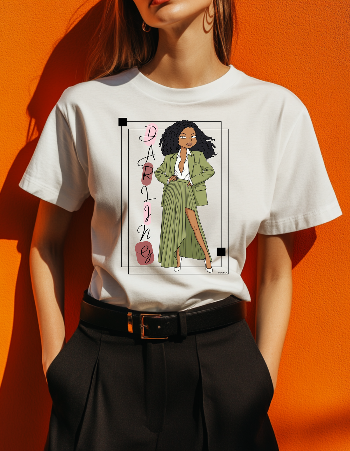 Editorial Poise – Sage Green Fashion Graphic Tee