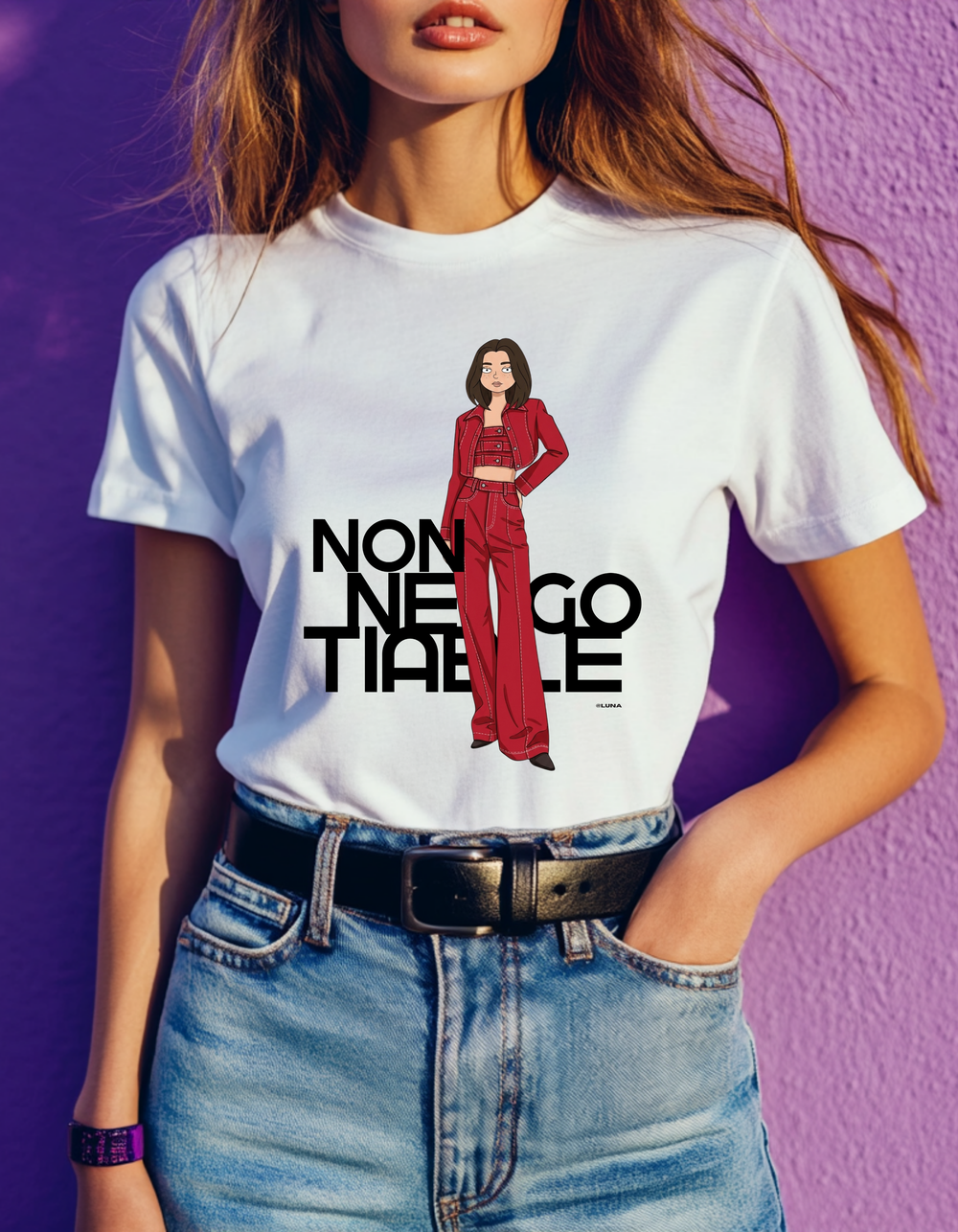 Non Negotiable Graphic Tee | Red Denim Set Streetwear Shirt