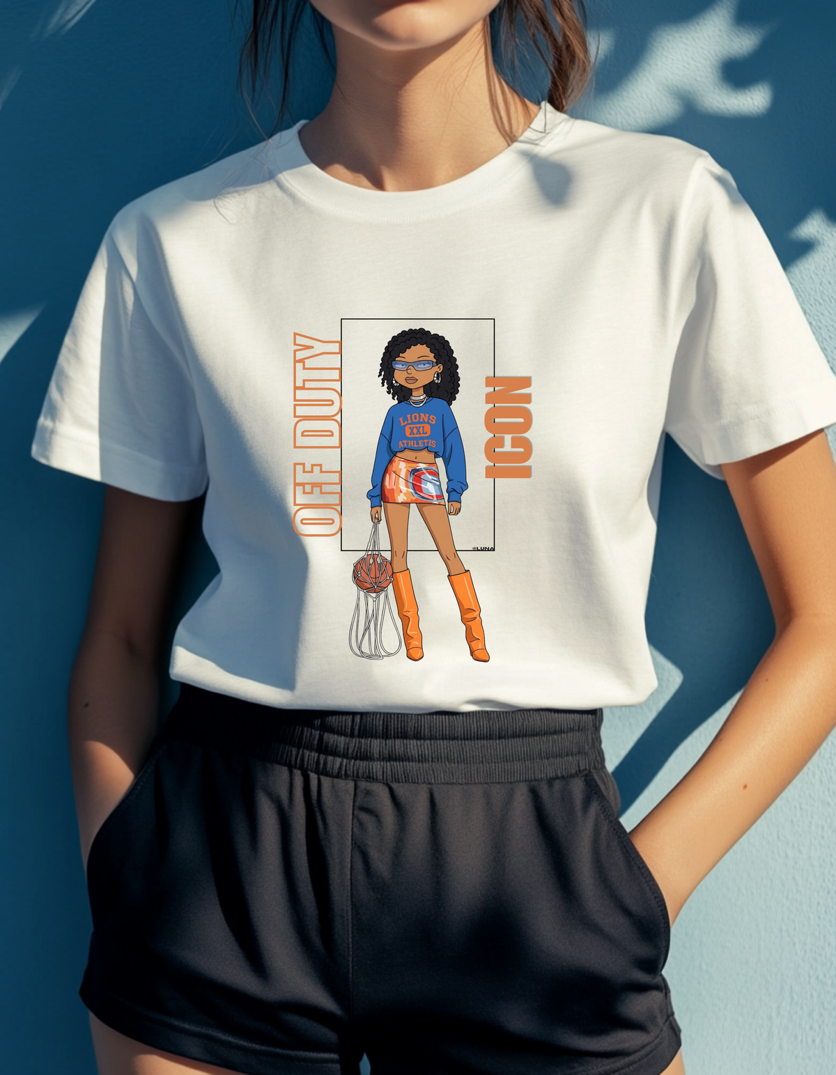 Off Duty Icon Graphic Tee | Sporty Chic Fashion Illustration Shirt