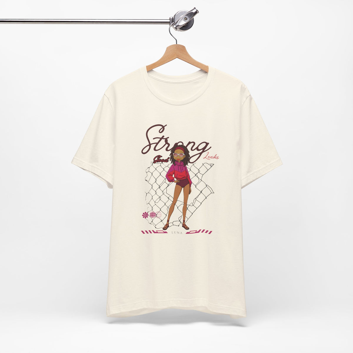 Strong Looks Good Gym Streetwear Tee – Fitness Girl Graphic Shirt