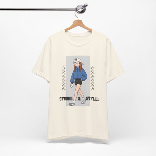 Athletic Tee — "Strong & Styled" Cartoon Walker Gym Shirt