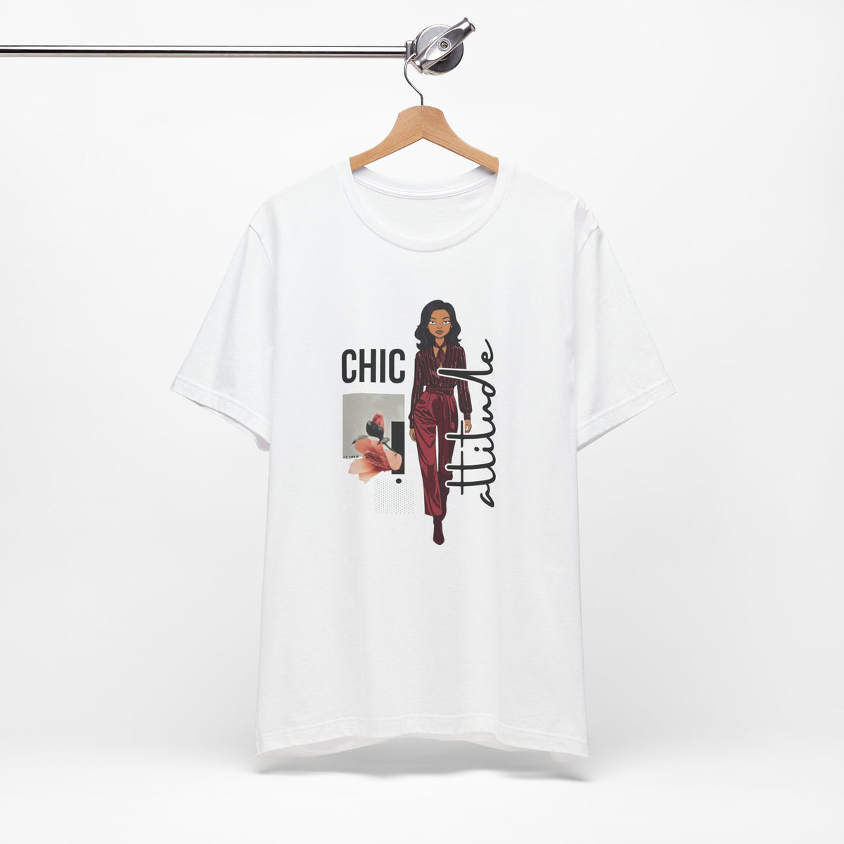 Chic Attitude Graphic Tee – Burgundy Fashion Girl Graphic Tee