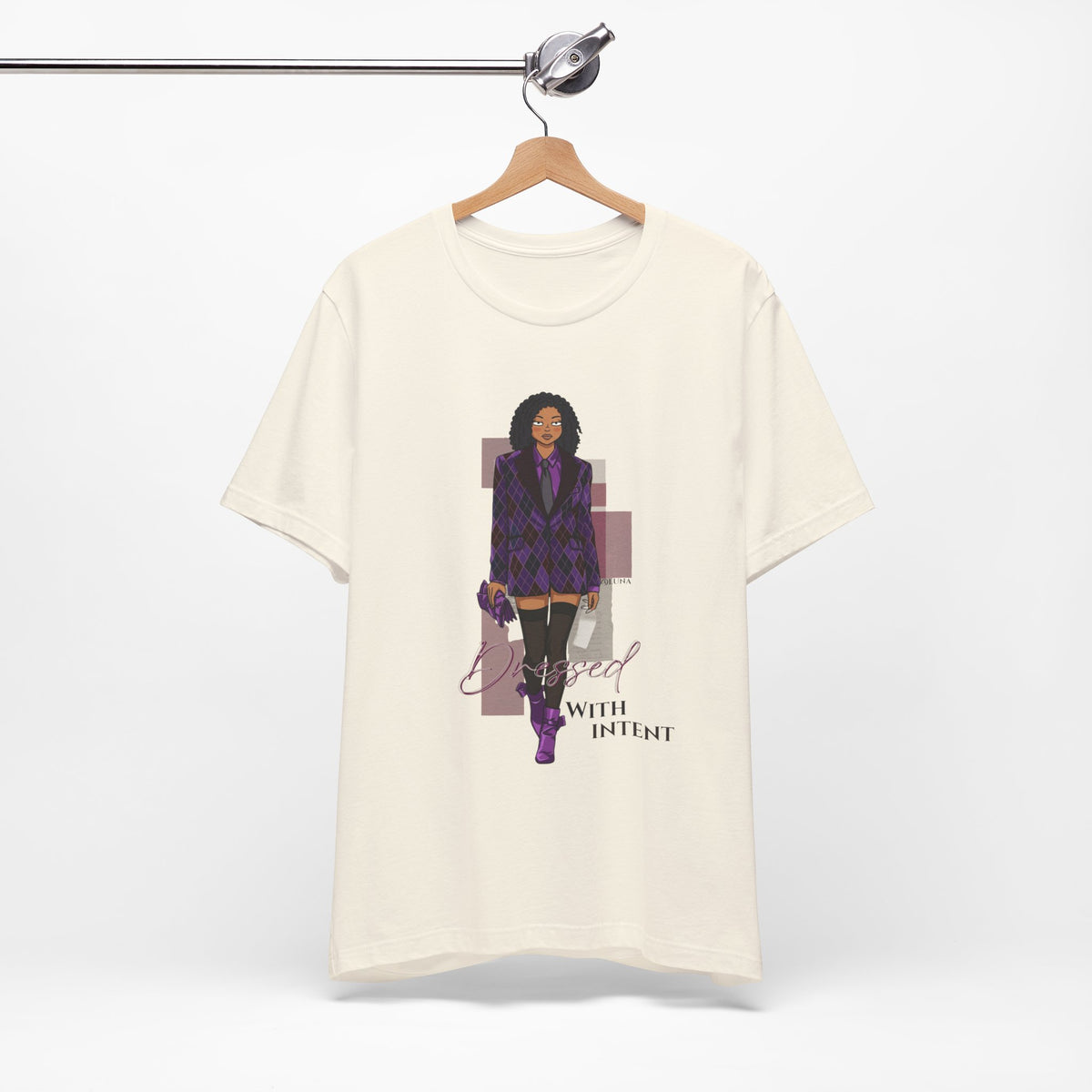 Dressed With Intent Graphic Tee | Argyle Blazer Fashion Illustration Shirt