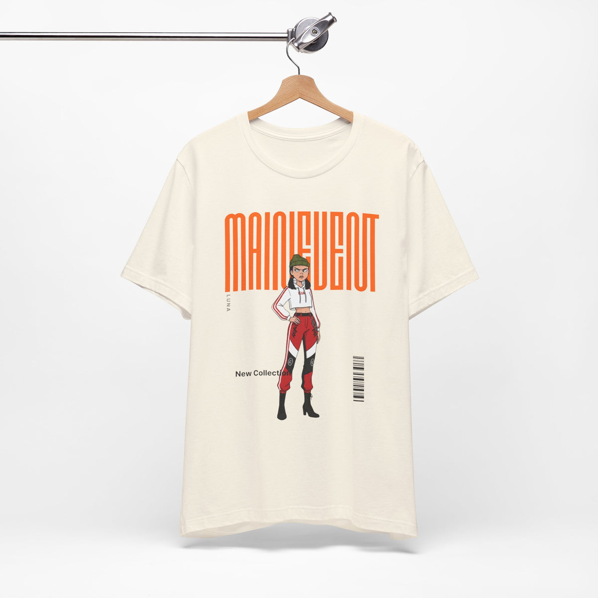 Main Event Street-Style Tee — Confident Cartoon Girl Graphic