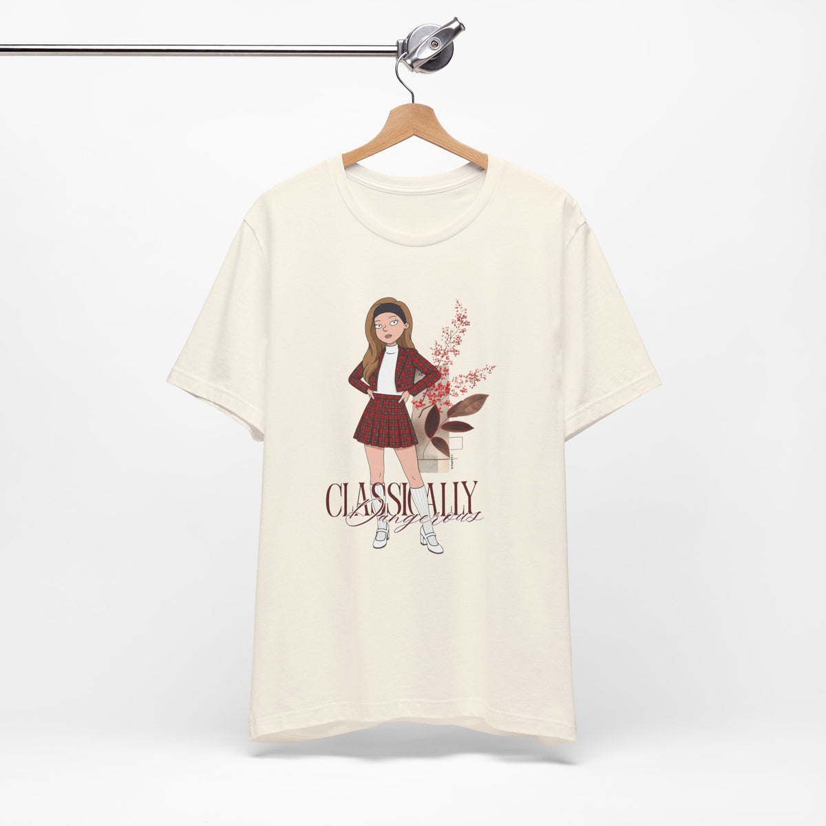 Classically Dangerous – Red Plaid Fashion Graphic Tee