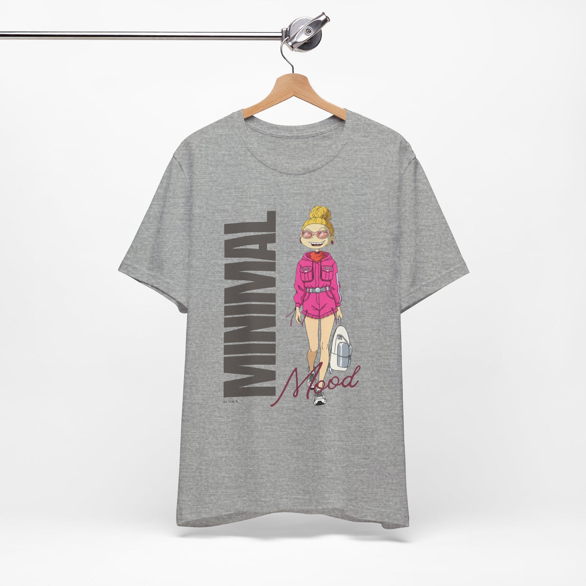 MINIMAL Mood Tee — Pink Streetwear Editorial T-Shirt